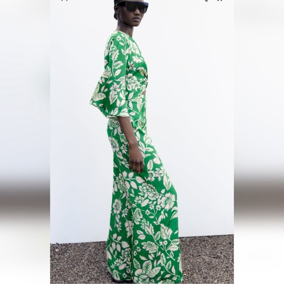 NEW with tags Zara printed jumpsuit with knot - Picture 9 of 10